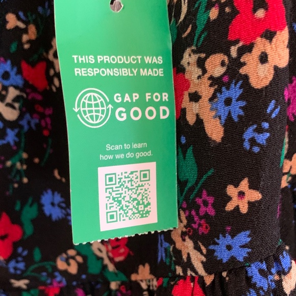 NWT GAP Black Floral Kids Dress - Picture 3 of 8